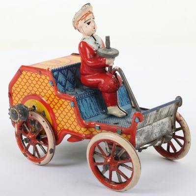 Rare Lehmann tinplate Buster Brown driving an open car, German for the U.S market circa 1910 - 4