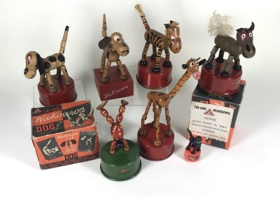 Six Tri-ang Wakouway wooden novelty toys, 1950s/60s - 2