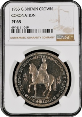 NGC PF 63 Ð Elizabeth II (1952-2022), Crown, Proof 1953