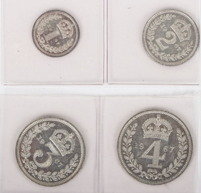 Elizabeth II (1952-2022), Maundy Set, 1967, Durham - 2