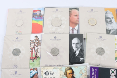 A mixture of various Brilliant Uncirculated £5, £2 and 50p, with two London 2012 £5 collections - 8