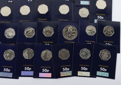 Selection of Change Checker coinage, mostly 50pÕs including 3x 2009 Kew Gardens re-issue 50pÕs - 4