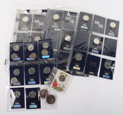 Selection of Change Checker coinage, mostly 50pÕs including 3x 2009 Kew Gardens re-issue 50pÕs - 7