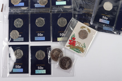 Selection of Change Checker coinage, mostly 50pÕs including 3x 2009 Kew Gardens re-issue 50pÕs - 8