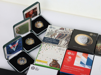 A large amount of cased silver proof Royal Mint coins, including £5, £2, commemorative issues, some Piedfort - 2