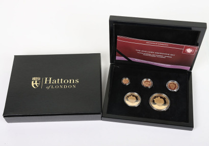 The Platinum Wedding Anniversary of Elizabeth II and Prince Phillip five coin gold set