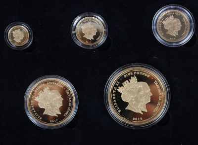 The Platinum Wedding Anniversary of Elizabeth II and Prince Phillip five coin gold set - 2