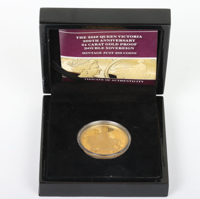2019 Queen Victoria 200th Anniversary 24ct Gold Double Sovereign