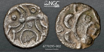 NGC XF Ð British Iron Age, East Wiltshire, (c.50-20 BC), silver unit, Potterne Moon Head - 3