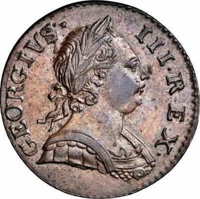 NGC AU 58 BN Ð George III (1760-1820), Halfpenny, 1773