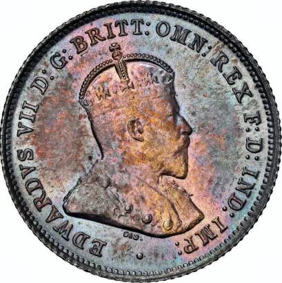 NGC MS 64 Ð Australia Ð Commonwealth Ð George V (1910-1936), Sixpence, 1910