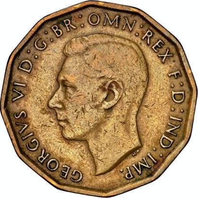 NGC - George VI (1937-1952), 1946x2, 1948, 1949, 1950, 1951 Threepences