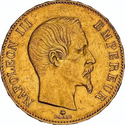 NGC AU 55 - France Ð Napoleon III, 100 Francs, 1859 BB