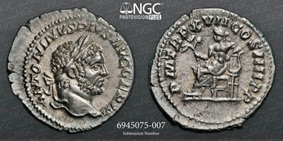 NGC Ch AU Ð Caracalla, AD 198-217, AR Denarius - 3