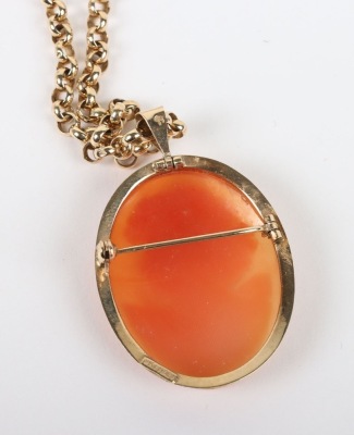 A 9ct cameo, two 9ct chains and a 9ct tail pendant - 5