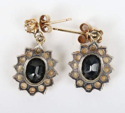 A pair of 9ct gold sapphire and diamond earrings - 3