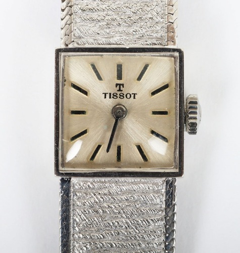 A 9ct white gold Tissot ladies bracelet watch