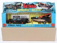Boxed Corgi Toys Gift Set 3 Batmobile and Batboat, 1st version