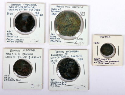 A selection of Roman coinage