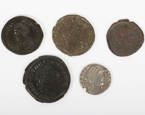 A Valens Denarius with two Constantine Follis in EF