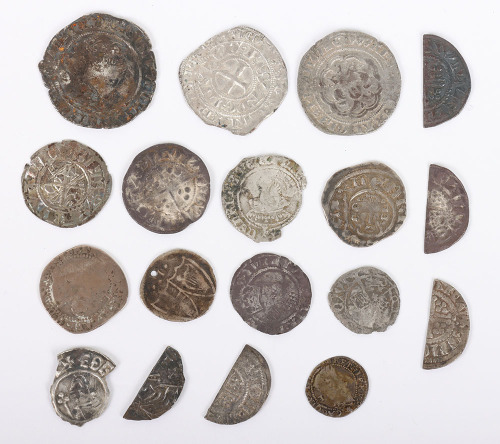 Various hammered coinage, including Elizabeth I Sixpence, Edward IV Halfgroat, Henry II Shortcross penny,