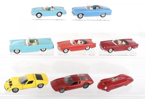 Eight unboxed Solido Diecast Cars 1/43 scale, circa 1960’s