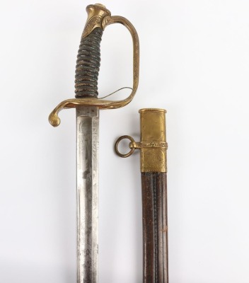 US MODEL I850 FOOT OFFICERS SWORD, W/HIGH GRADE SCABBARD MOUNTS - 2