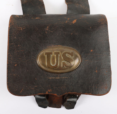 US CIVIL WAR UNION CARTRIDGE BOX W/ SHOULDER STRAP - 2