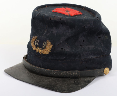 US CIVIL WAR PEREIOD UNION OFFICER FORAGE CAP W/ CORPS BADE - 4