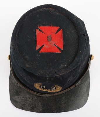 US CIVIL WAR PEREIOD UNION OFFICER FORAGE CAP W/ CORPS BADE - 9