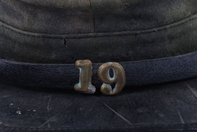 US CIVIL WAR PERIOD KEPI, WITH CONFEDERATE ID TO A “L. D. HUGES” OF THE 19TH VA - 2