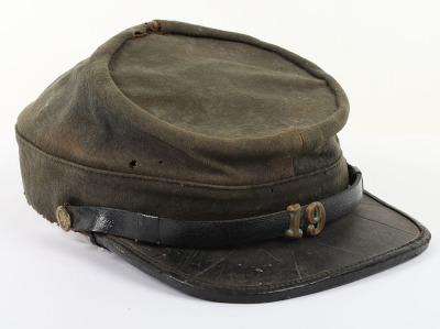 US CIVIL WAR PERIOD KEPI, WITH CONFEDERATE ID TO A “L. D. HUGES” OF THE 19TH VA - 4