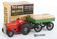 Scarce Boxed Triang Minic 83M Post War Farm Tractor With Trailer