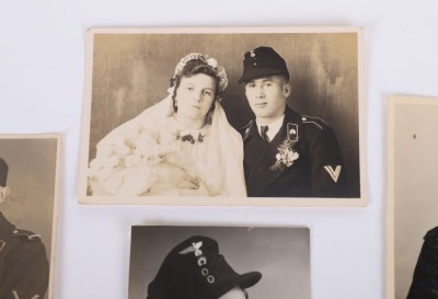 4 HEER PHOTO POSTCARDS & ALL ARE WEARING A BLACK PANZER WRAPPER - 2