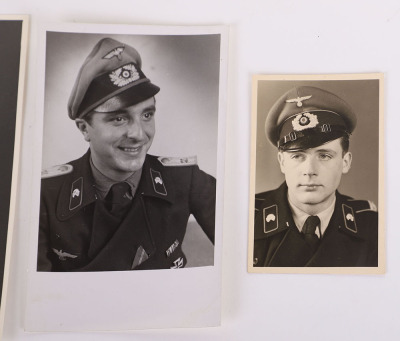 3 HEER PHOTOS & ALL ARE WEARING A PANZER WRAPPER W/ VISOR CAPS - 3