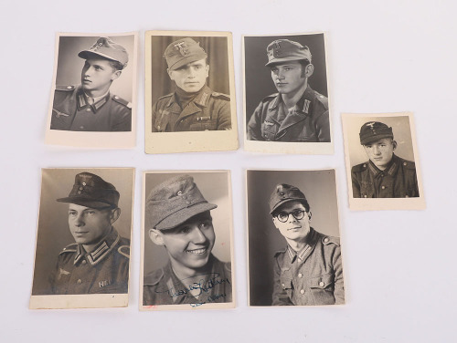 4 HEER PHOTO POSTCARDS OF MEN IN COMBAT TUNICS & M-43&rsquo;s