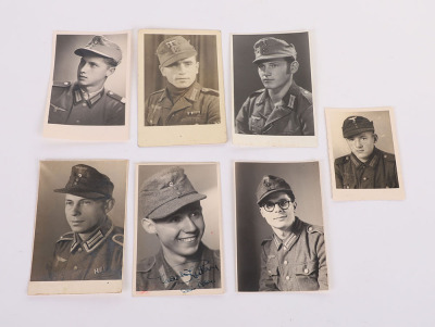 4 HEER PHOTO POSTCARDS OF MEN IN COMBAT TUNICS & M-43&rsquo;s