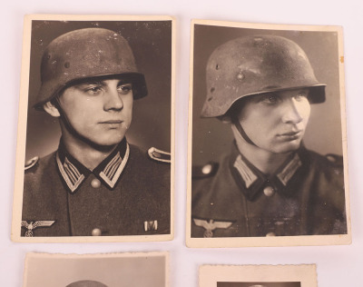 3 HEER PHOTO POSTCARDS OF MEN WEARING ROUGH TEXTURE CAMMO HELMETS - 3