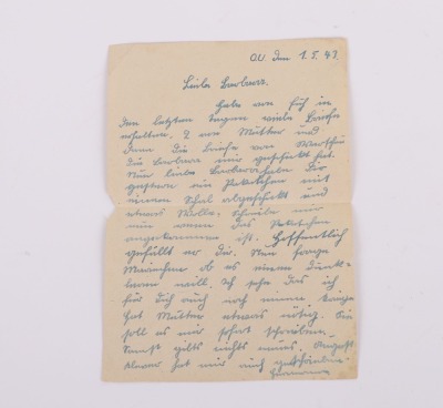 LOT OF 4 WAFFEN-SS FELDPOST LETTERS W/ ENVELOPES & A SS POSTCARD - 6