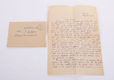 LOT OF 3 WAFFEN-SS FELDPOST LETTERS W/ ENVELOPES & 2 WAFFEN-SS FIELD POST CARDS - 4