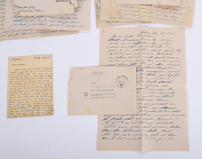LOT OF 3 WAFFEN-SS FELDPOST LETTERS W/ ENVELOPES & A SS POSTCARD - 3