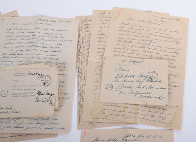 LOT OF 3 WAFFEN-SS FELDPOST LETTERS W/ ENVELOPES & A SS POSTCARD - 4