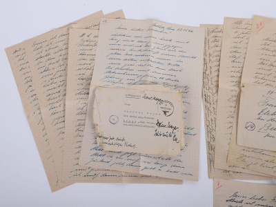 LOT OF 3 WAFFEN-SS FELDPOST LETTERS W/ ENVELOPES & A SS POSTCARD - 5