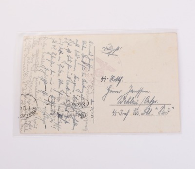 Lot of 7 WAFFEN-SS FIELD POST CARDS & A WAFFEN-SS POSTCARD - 9