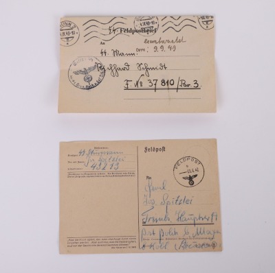 Lot of 7 WAFFEN-SS FIELD POST CARDS & A WAFFEN-SS POSTCARD - 12