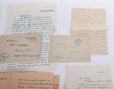 LOT OF 6 WAFFEN-SS FELPOST LETTERS W/ ENVELOPES - 6