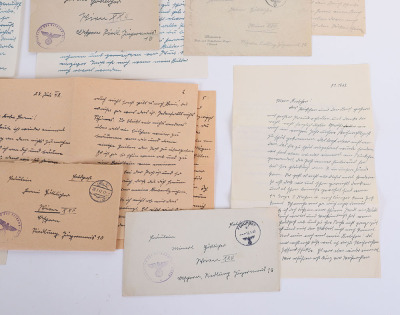 LOT OF 6 WAFFEN-SS FELPOST LETTERS W/ ENVELOPES - 7