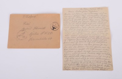 LOT OF 3 WAFFEN-SS FELDPOST LETTERS W/ ENVELOPES & A WAFFEN-SS FIELD POST CARD - 4