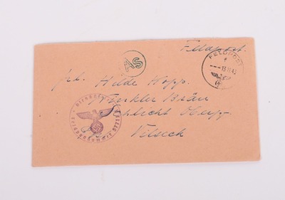 LOT OF 3 WAFFEN-SS FELDPOST LETTERS W/ ENVELOPES & A WAFFEN-SS FIELD POST CARD - 7