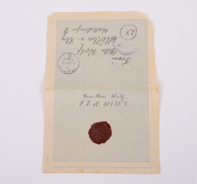 A FIELD POST LETTER FROM ERWIN WOLF TO HIS WIFE, HE HAD A SPECIAL RANK , AN SS-REVIEROBERWACHTMEISTER / OBERSCHARFUHRER, HE HUNTED DOWN PARTISANS ETC - 4